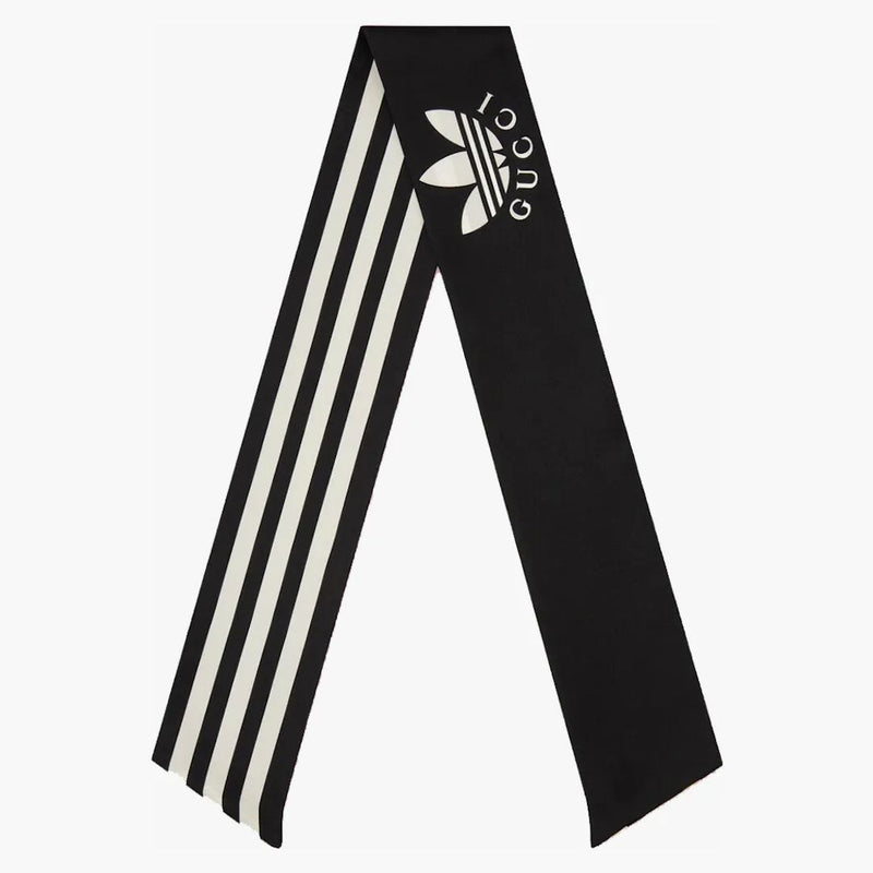 Gucci X Adidas Striped Silk Neck Bow Black/Ivory