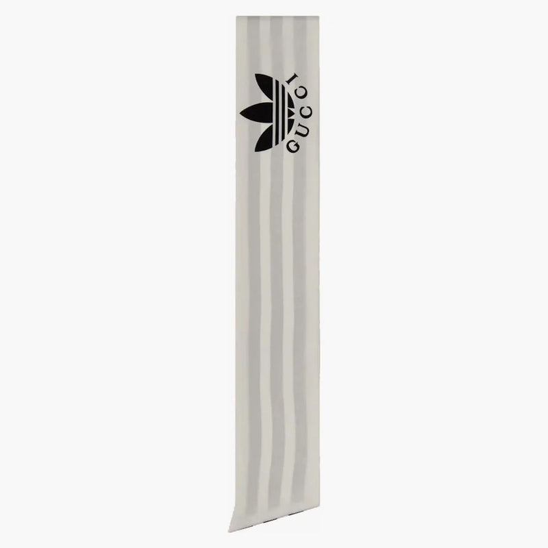 Gucci x adidas Striped Silk Neck Bow Ivory/Black