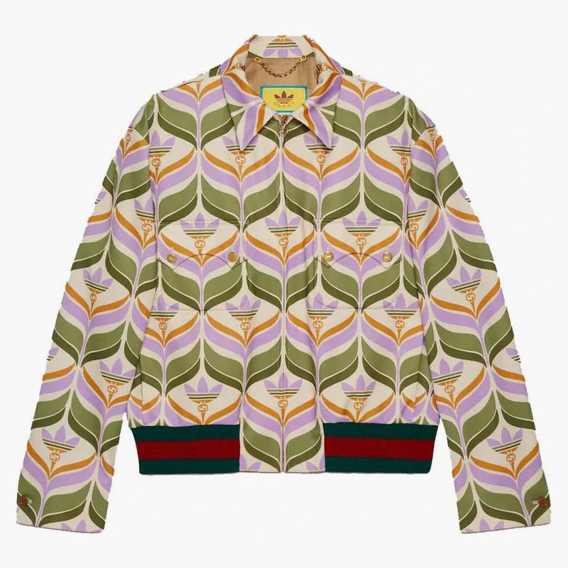 Gucci X Adidas Treffoil Print Jacket Green/Ivory