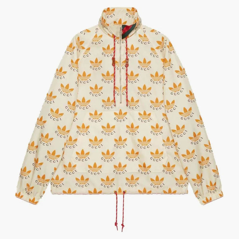 Gucci X Adidas Trefoil Print Jacket Ivory/brown