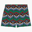 Gucci x adidas treffoil tiskové šortky hnědé/zelené