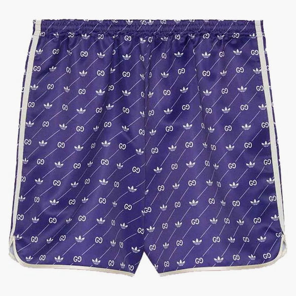 Gucci X Adidas Trefoil Print Shorts Ivory/blue