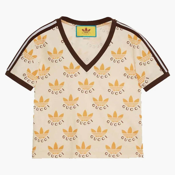 Gucci x Adidas Treffoil Print T-shirt Ivory