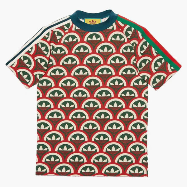 Gucci x Adidas Treffoil Print T-shirt czerwony/zielony
