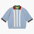 Gucci x adidas viscose pólo světle modrá