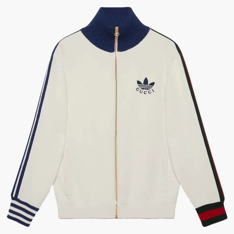 Gucci X Adidas Viscose Zip-Up Jacket White