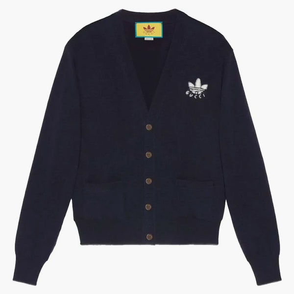 Gucci x Adidas Wool Cardigan Navy
