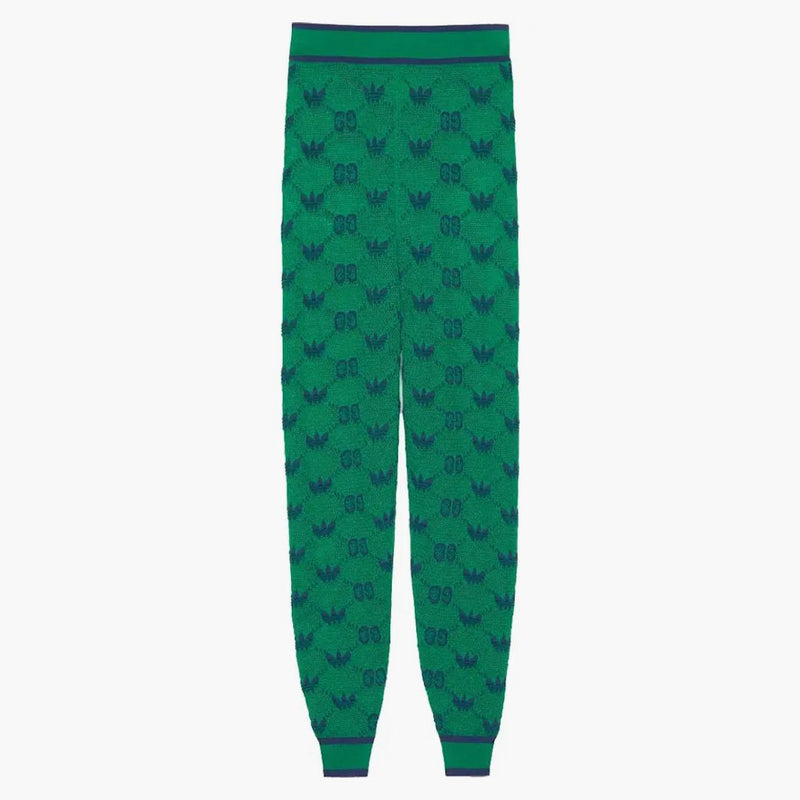 Gucci X Adidas Wool Jacquard Joggers Green/blue