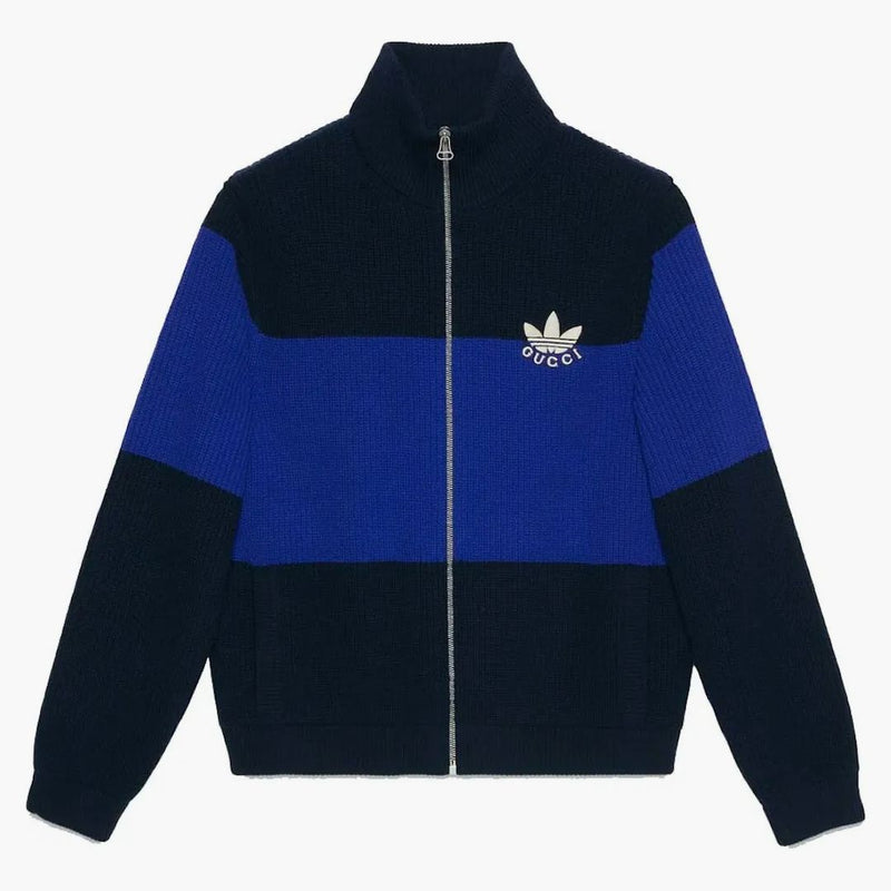 Gucci X adidas Wool Zip Jacket Dark Blue/Blue
