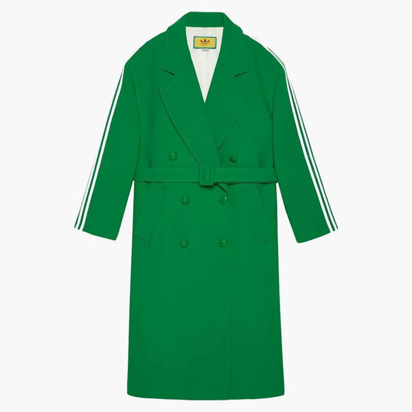 Gucci X Adidas Wrap Wool Coat Bright Green