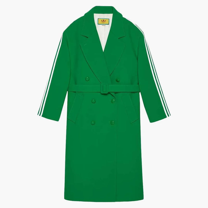 Gucci X Adidas Wrap Wool Coat Bright Green
