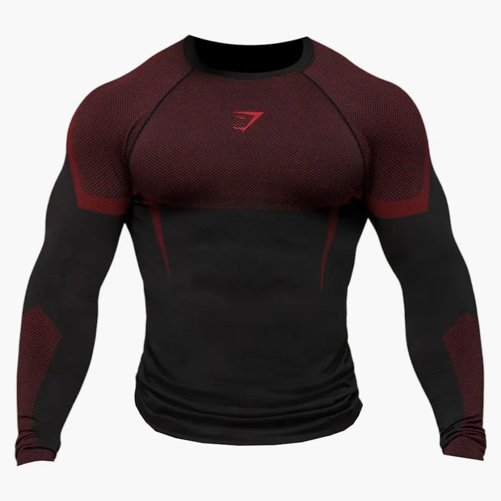 Gymshark Onyx Seamless Long Sleeve T-shirt Black/carmine Red