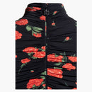 H&m X Magda Butrym Rose-appliqued Mock Turtleneck Dress Black/roses