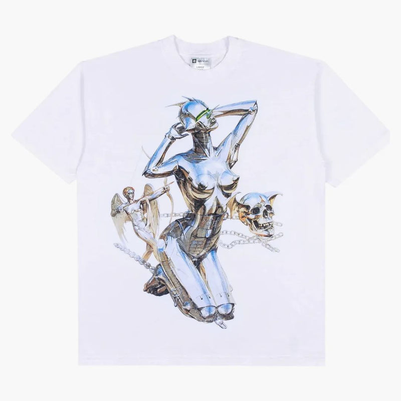 Hajime Sorayama X Complexcon Skull Robot T-Shirt White