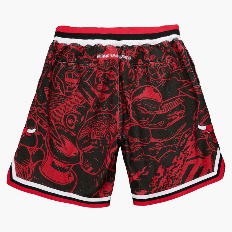 Hebru Brantley X Mitchell & Ness Chicago Bulls Shorts Red/black