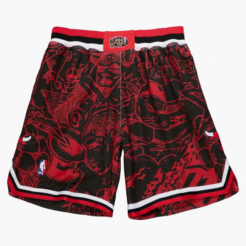 Hebru Brantley X Mitchell & Ness Chicago Bulls Shorts Red/black