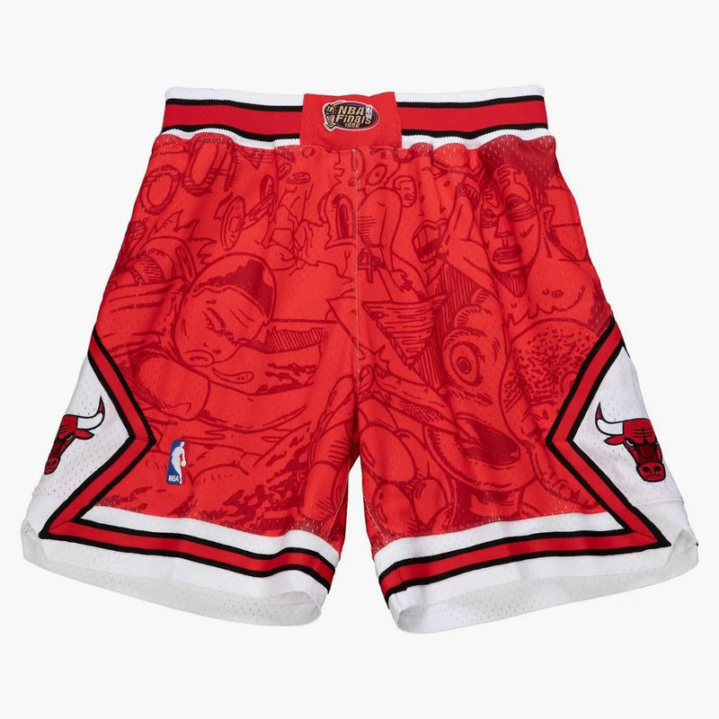 Hebru Brantley X Mitchell & Ness Chicago Bulls Shorts White/Red