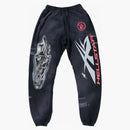Hellstar Airbrushed Skull Closed Elastic Bottom Sweatpants Midnight Dye Black