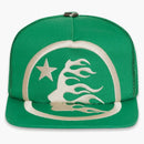 Hellstar Big Logo Trucker Snapback Hat Green