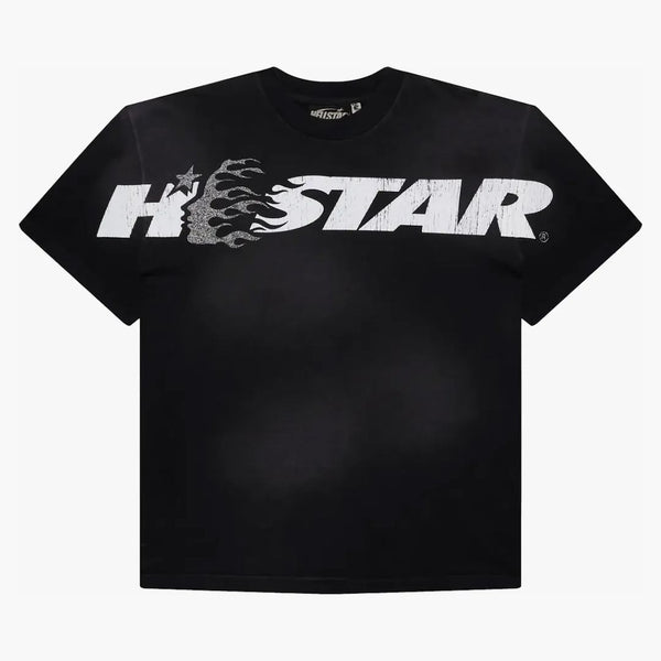Hellstar Cartoon Logo Glitter Logo T-shirt Black