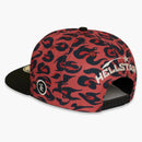 Hellstar Cheetah Print Snapback Hat Red