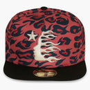 Hellstar Cheetah Print Snapback Hat Red