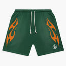 Hellstar Flame Shorts Green