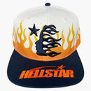 Hellstar Flame Vintage Snapback Hat Cream/navy