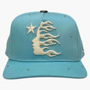 Hellstar Og Logo Rhinestone Snapback Hat Baby Blue