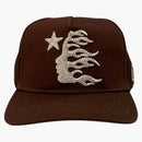 Hellstar Og Rhinestones Logo Snapback Hat Brown