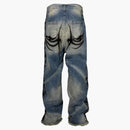 Hellstar Raw Edge Airbrushed Jeans Blue