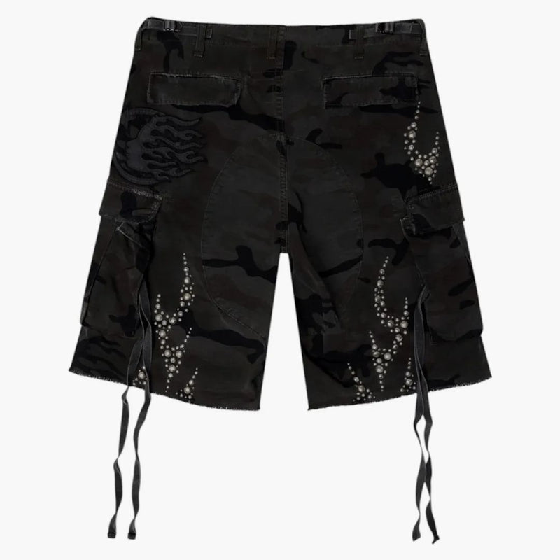 Hellstar Studded Cargo Shorts Camo