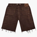 Hellstar Studded Denim Shorts Brown