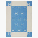 Hermes Avalon Baby Blanket Bleu Genievre/Blanc