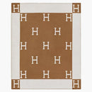 Hermes Avalon Throw Blanket Ecru/camel