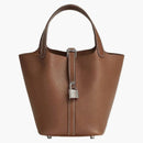 Hermes Bag Picotin 18 Lock Clemence Leather Gold