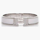 Hermes Bracelet Narrow Clic Clac h enamel pm white