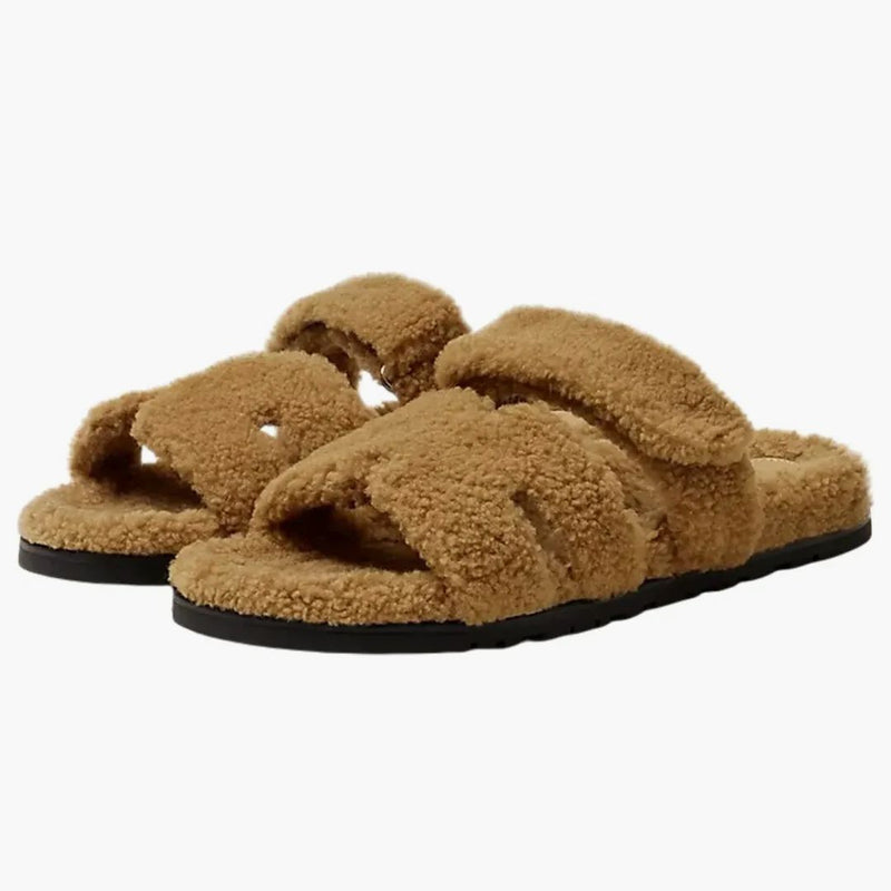 Hermes Chypre Sandal Beige Gobi Woolskin (M)