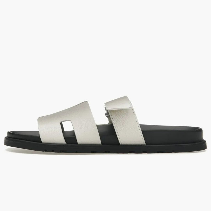 Hermes Chypre Sandal Blanc Epsom Leather (M)
