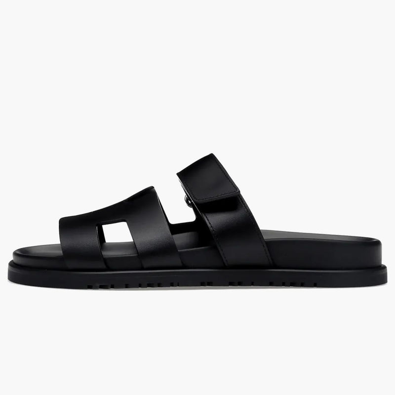 Hermes Chypre Sandal Noir lýtka kůže (dámské)