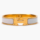 Hermes Clic Clac h enamel Narrow PM Gold/White