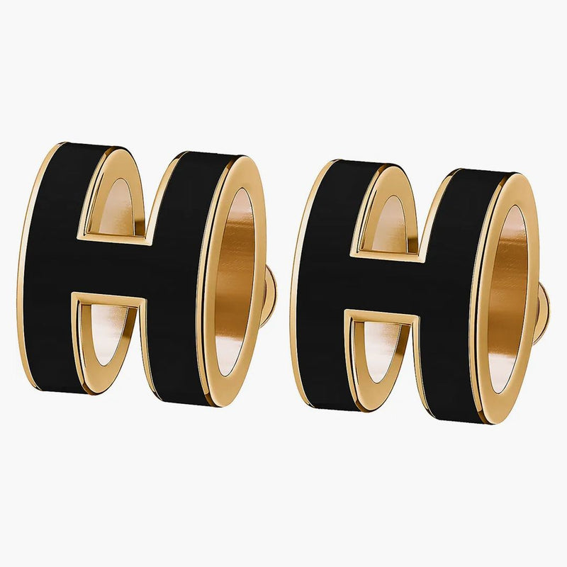 Hermes náušnice pop H Black