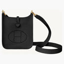 Hermes Evelyne Amazone Clemence Gold 16 Mini/TPM Noir