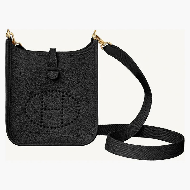 Hermes Evelyne Amadone Clemence Gold 16 Mini/TPM noir
