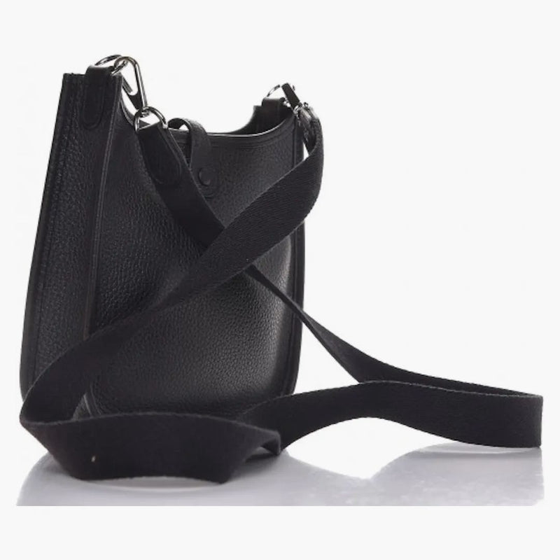 Hermes Evelyne Taurillon Clemence Amadone popruh Palladium tpm noir
