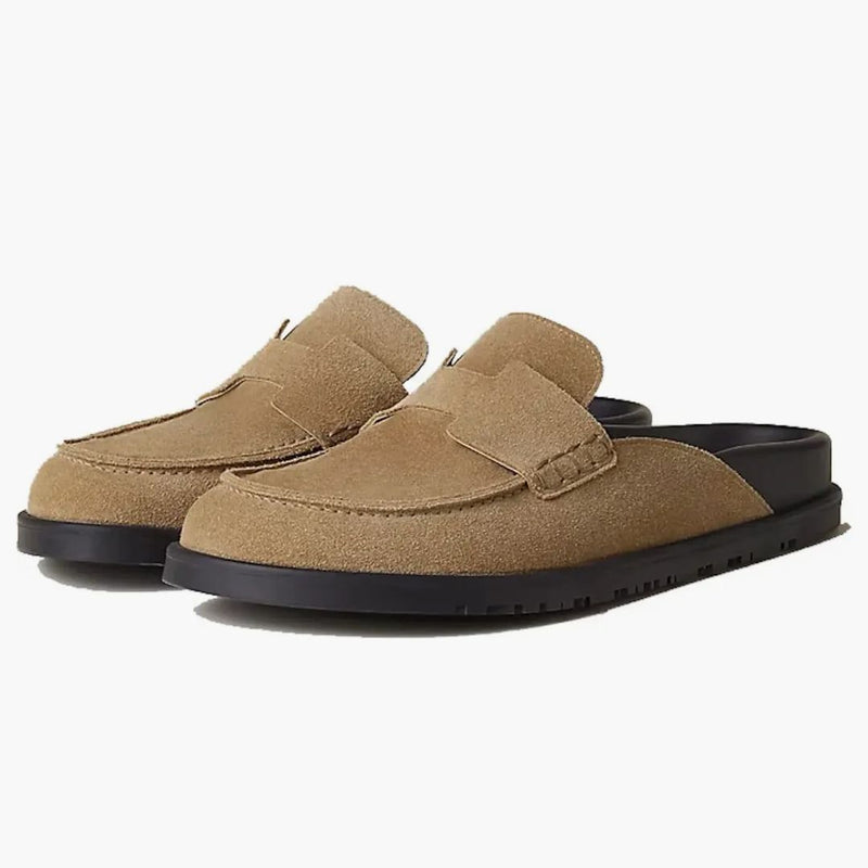 Hermes Go Mule Beige Argile Suede Calkskin (men's)
