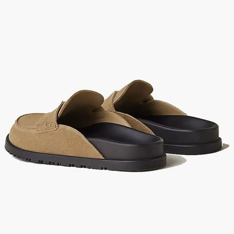 Hermes Go Mule Beige Argile Suede Calkskin (men's)
