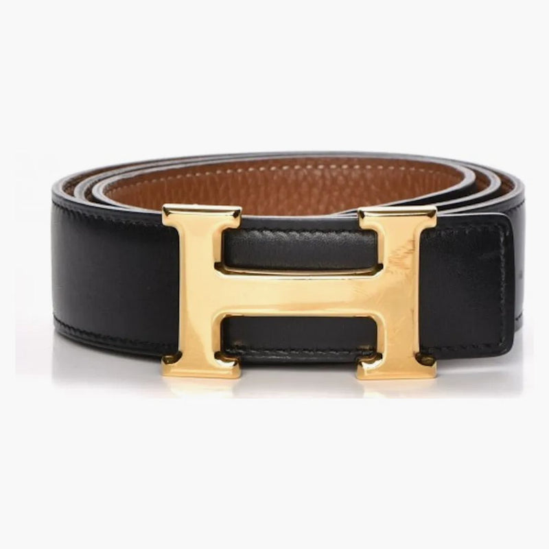 Hermes H Belt Box/Togo 32mm Noir/Gold