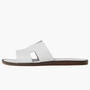 Hermes izmir sandalo blanc in pelle di pelle liscia