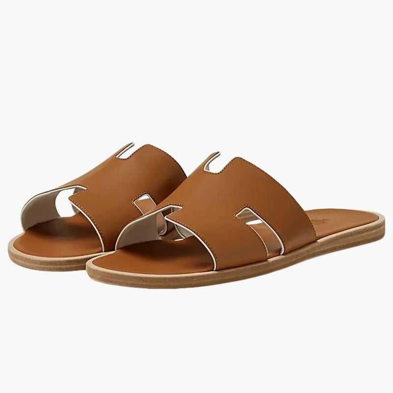 Hermes Izmir sandál naturel blanc telecí kůže
